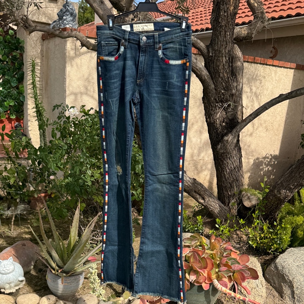 Miss Me Women's Boot Cut Jeans with Multicolor Accents